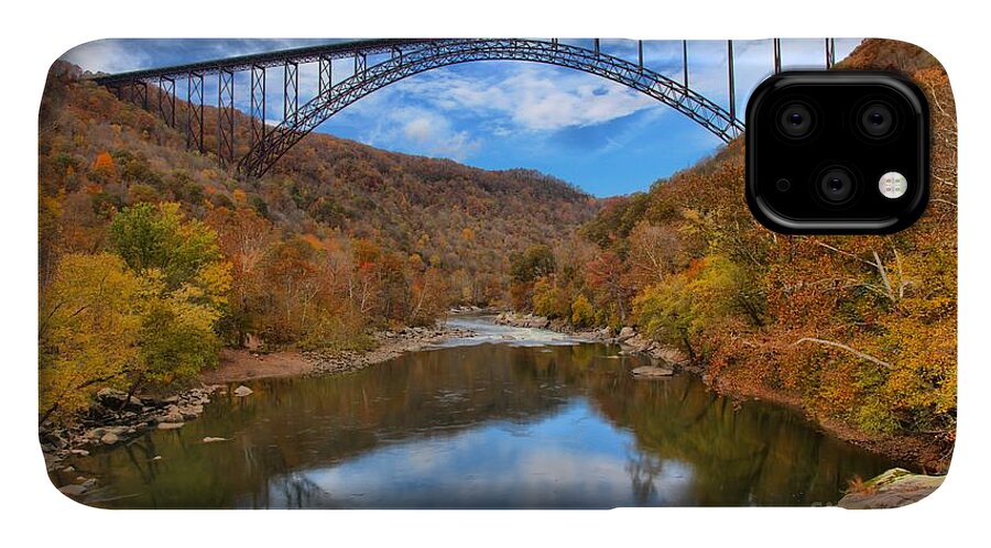 New River iPhone 11 Case featuring the photograph New River Gorge Reflections by Adam Jewell