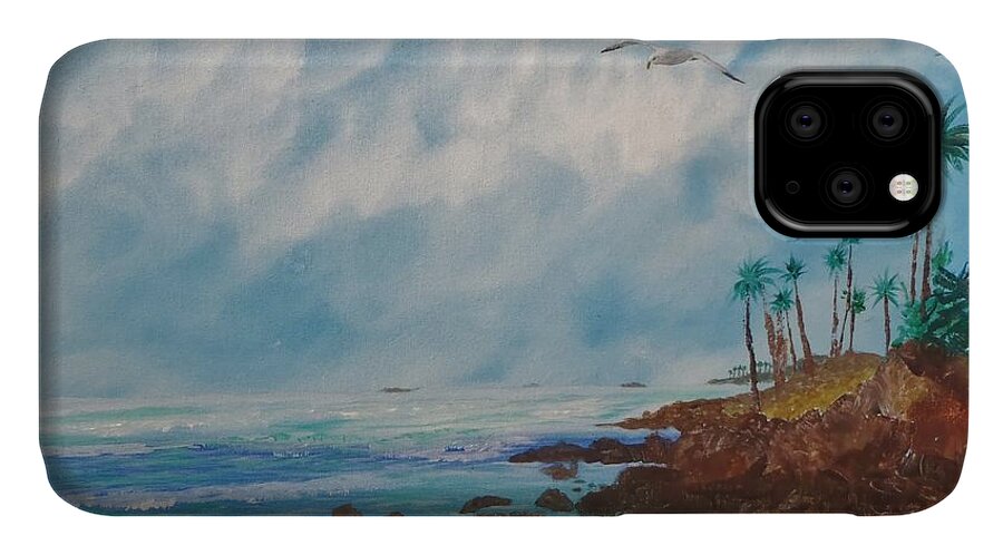 Tropics iPhone 11 Case featuring the painting North Coast by Tony Rodriguez