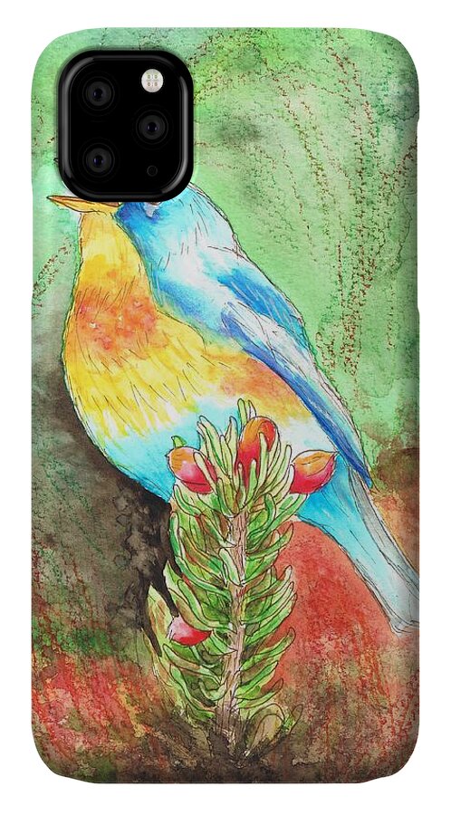 Nature iPhone 11 Case featuring the painting Northern Parula by Carlos G Groppa