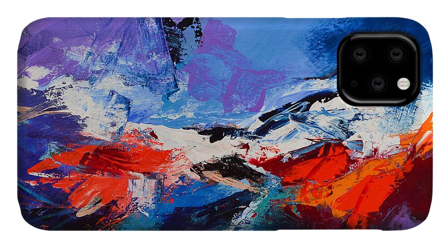 Abstract iPhone 11 Case featuring the painting Nothing Else Matters by Elise Palmigiani