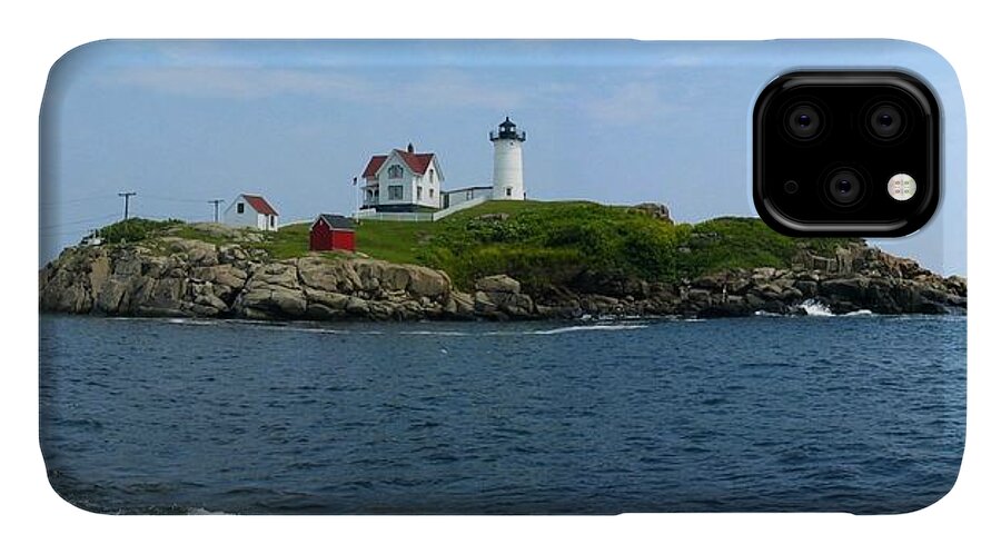 Nubble iPhone 11 Case featuring the photograph Nubble Lighthouse by Photographic Arts And Design Studio