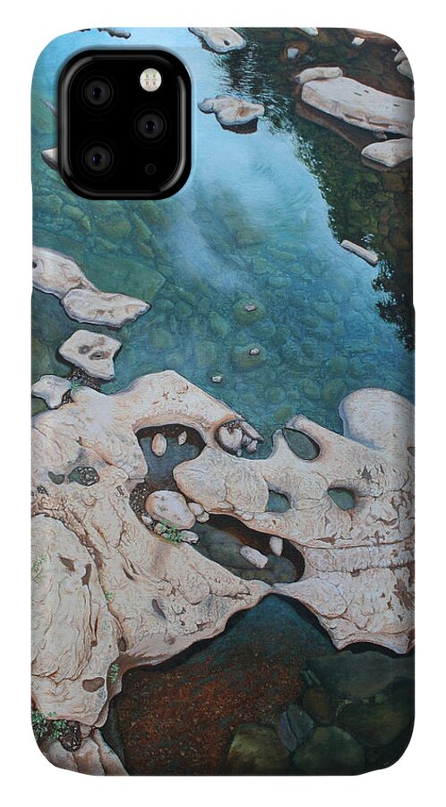 Ocoee iPhone 11 Case featuring the painting Ocoee River Low Tide by Mike Ivey