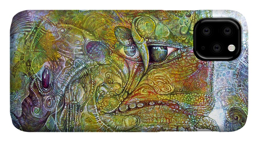 Tiamat iPhone 11 Case featuring the painting Offspring Of Tiamat - The Fomorii Union by Otto Rapp