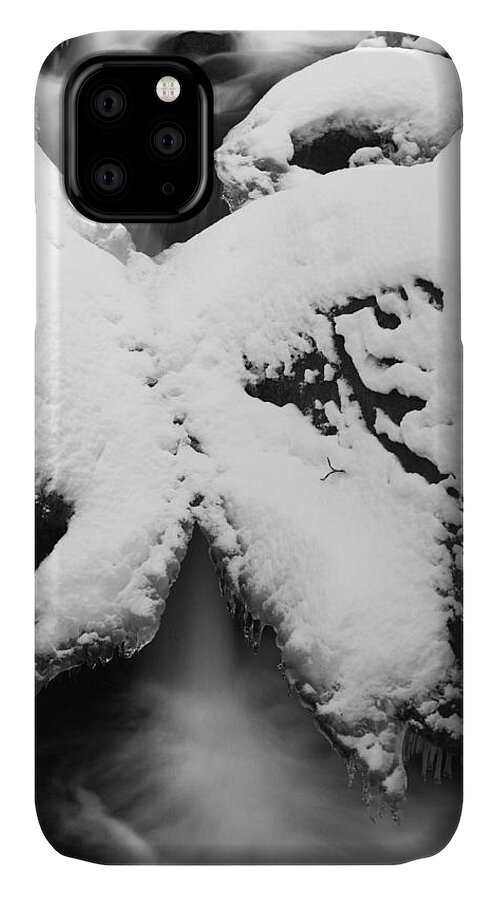 Oirase Gorge iPhone 11 Case featuring the photograph Oirase Gorge Stream in Winter by Brad Brizek