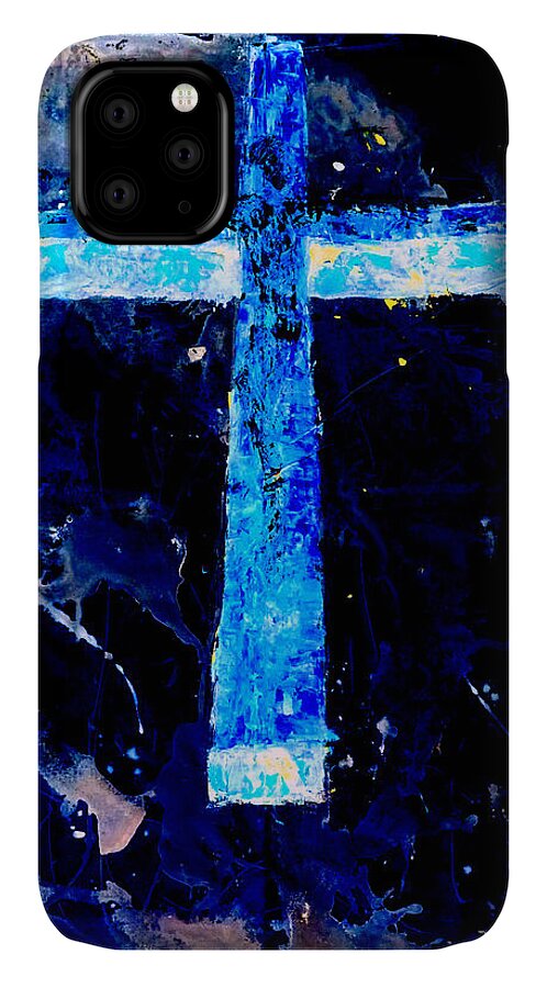 Giorgio Tuscani iPhone 11 Case featuring the painting Old Rugged Cross II by Giorgio Tuscani