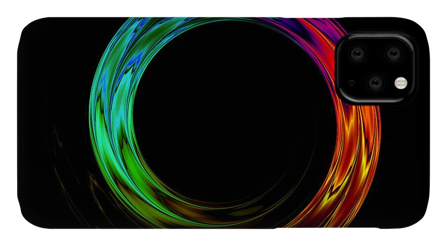 Circle iPhone 11 Case featuring the digital art Once Around by Judi Suni Hall