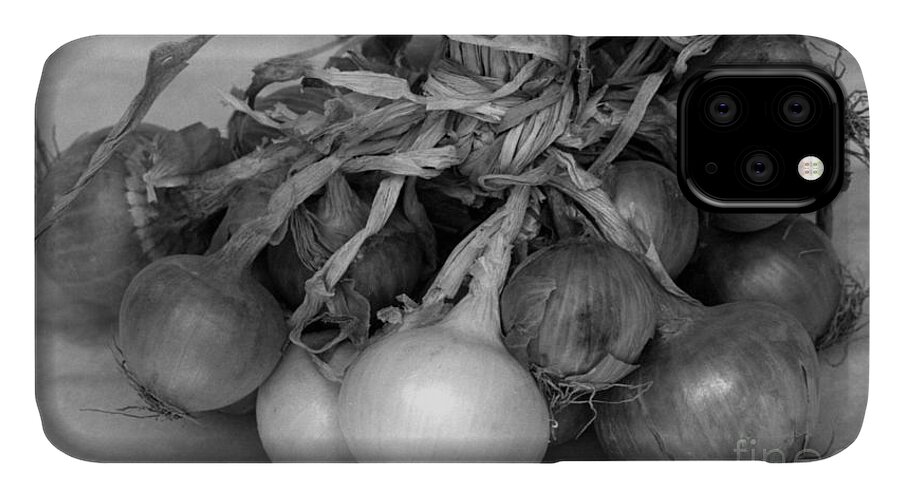 Onion iPhone 11 Case featuring the photograph Onion string by Paul Cowan
