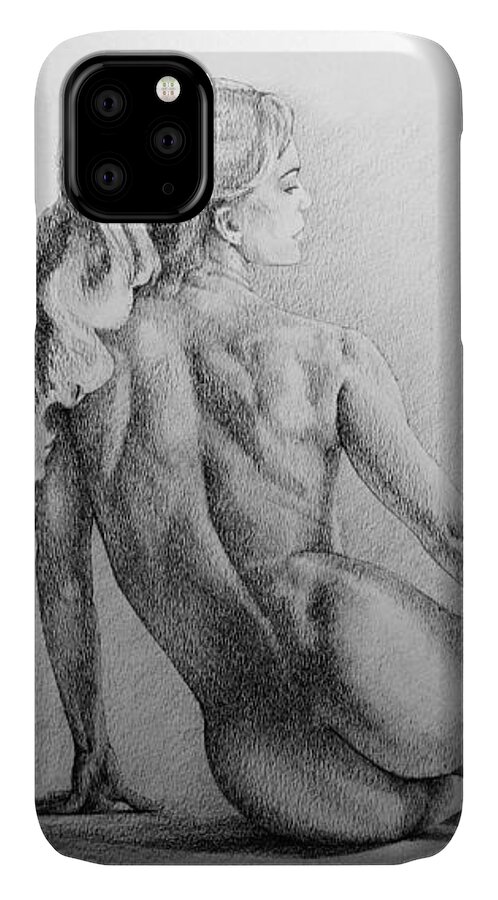 Erotic iPhone 11 Case featuring the drawing Page 16 by Dimitar Hristov