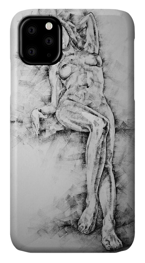 Erotic iPhone 11 Case featuring the drawing Page 26 by Dimitar Hristov