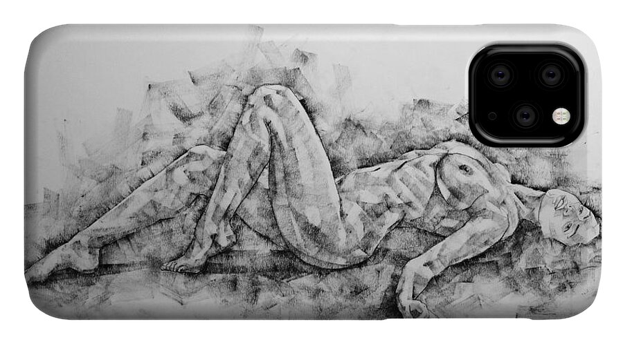 Erotic iPhone 11 Case featuring the drawing Page 30 by Dimitar Hristov