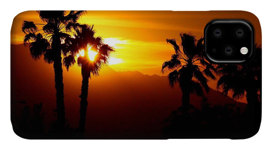 Sunset iPhone 11 Case featuring the photograph Palm Desert Sunset by Patrick Witz