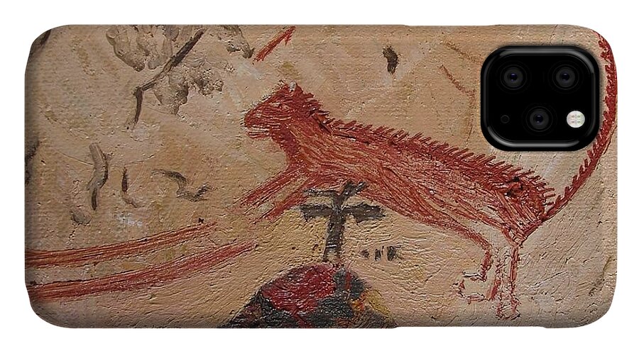 Panther iPhone 11 Case featuring the painting Panther from Panther Cave by Vera Smith