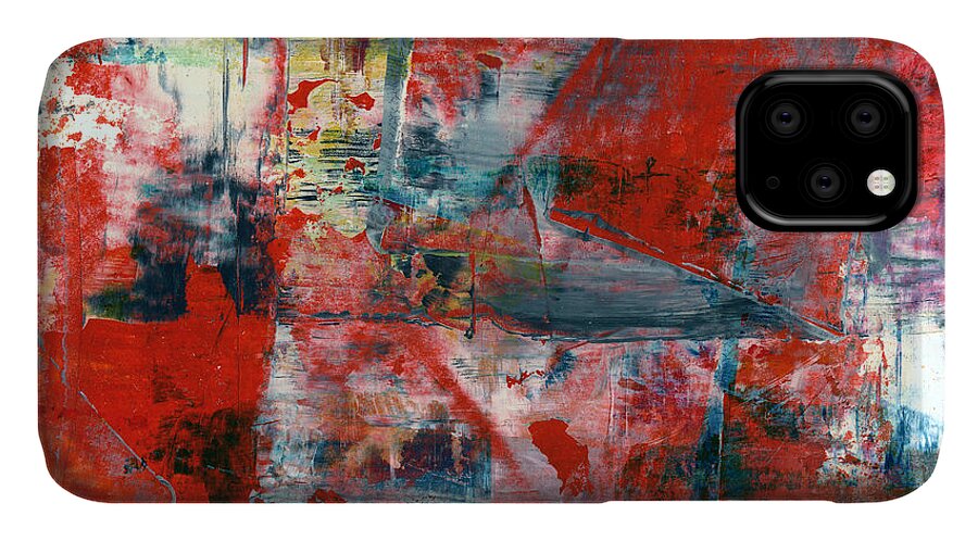 Abstract iPhone 11 Case featuring the painting Paper plane by Modern Abstract