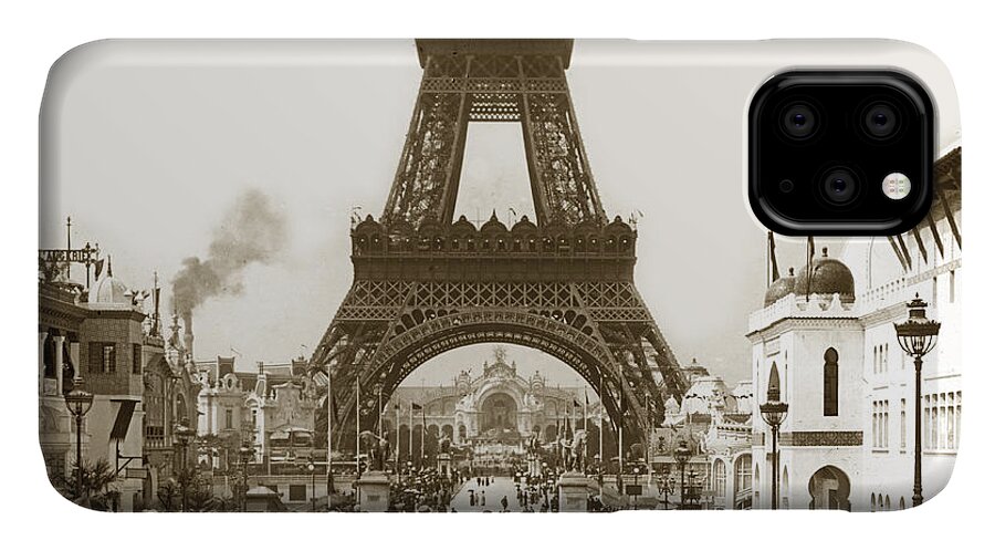 Paris iPhone 11 Case featuring the photograph Paris Exposition Eiffel Tower Paris France 1900 historical photos by Monterey County Historical Society