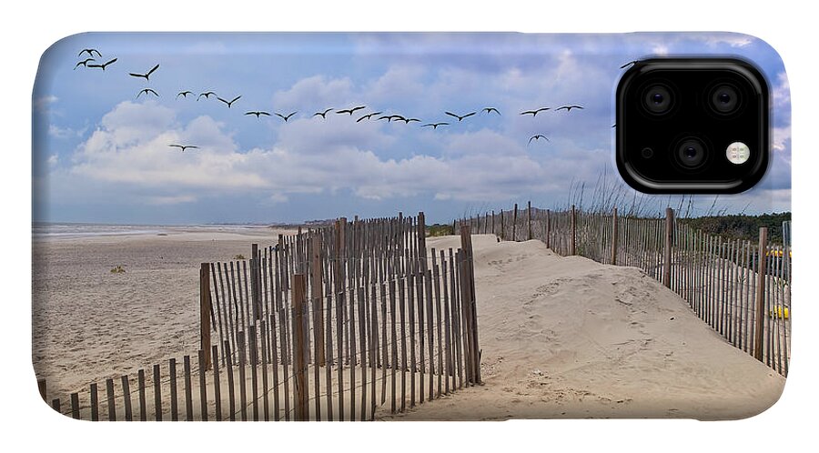 Beach Scene iPhone 11 Case featuring the photograph Pawleys Island Beach Scene by Mike Covington