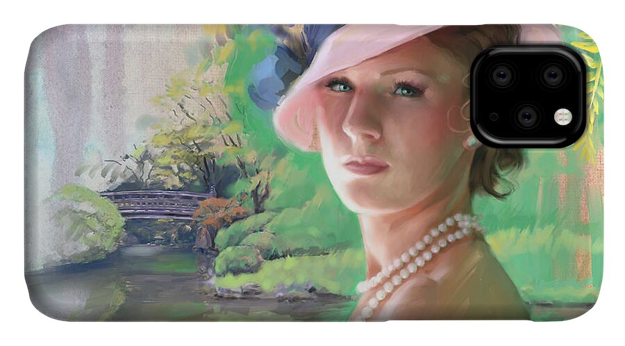 Wall Art iPhone 11 Case featuring the painting Pearls and Pink by Robert Corsetti