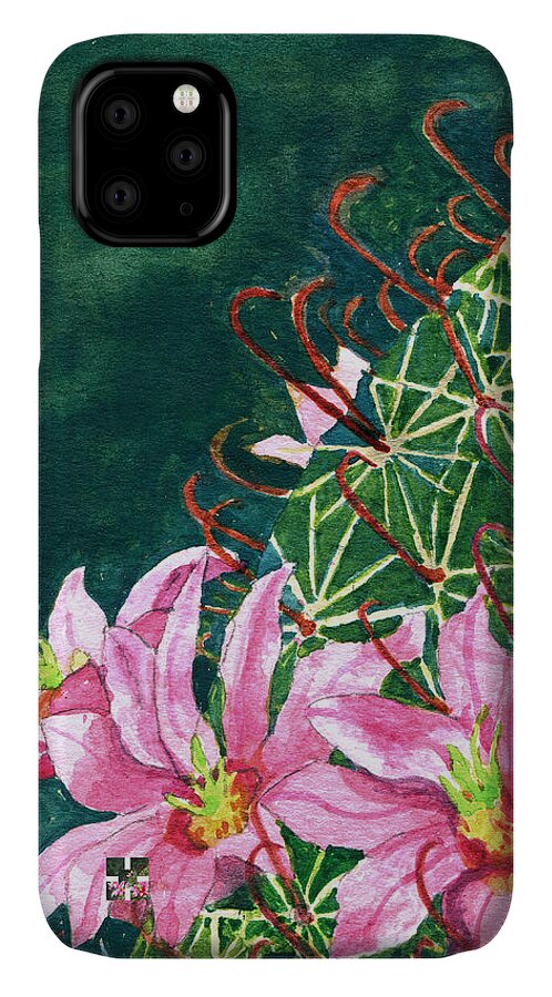 Fishhook Barrel iPhone 11 Case featuring the painting Pink Beauty by Eric Samuelson