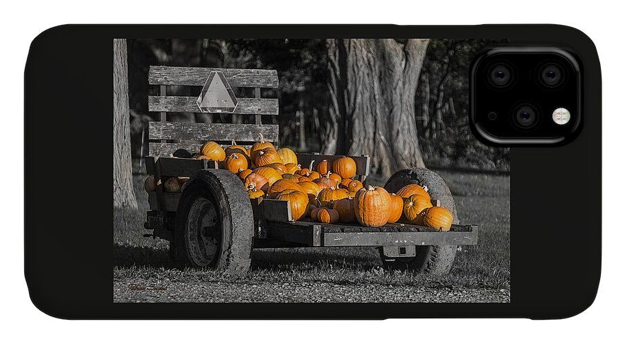 Pumpkin iPhone 11 Case featuring the photograph Pumpkin Cart by Rebecca Samler