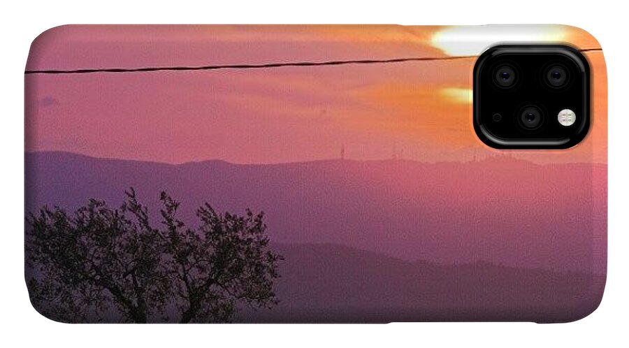 Beautiful iPhone 11 Case featuring the photograph Purple Sunset by Emanuela Carratoni