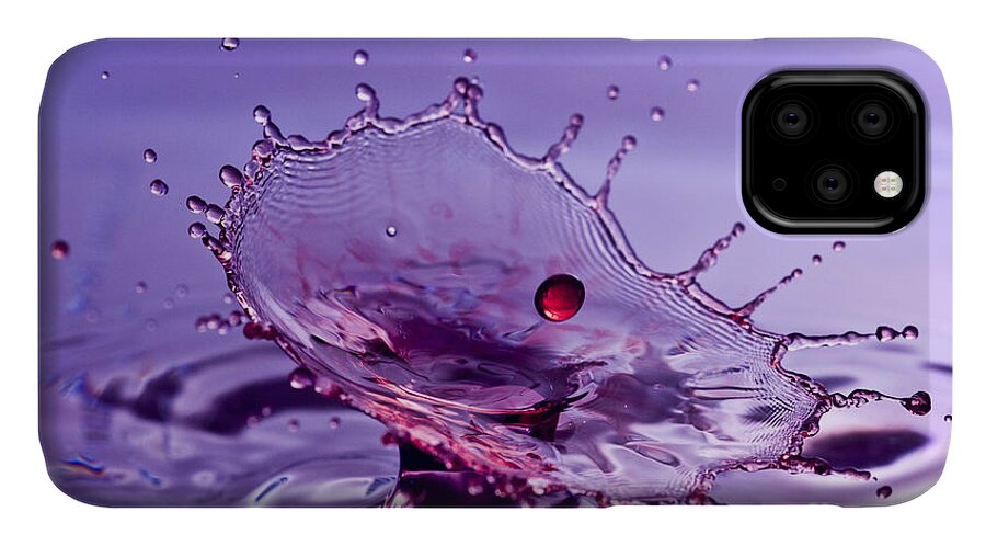Water Splash iPhone 11 Case featuring the photograph Purple Water Splash by Anthony Sacco