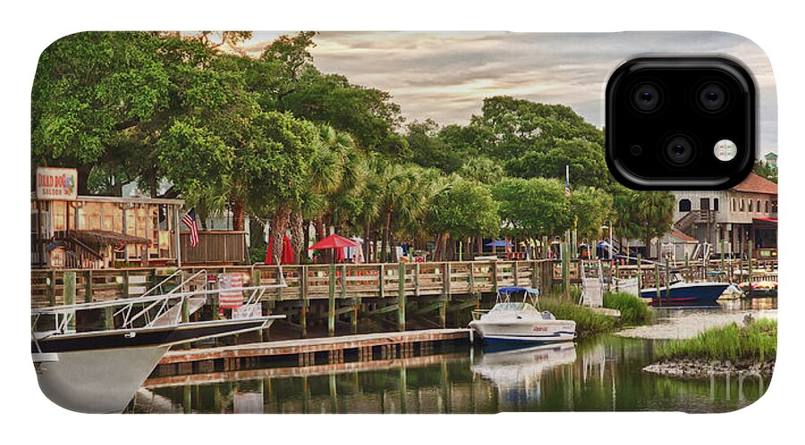 Murrells Inlet Sunrise iPhone 11 Case featuring the photograph Quiet Morning at the Inlet II by Mike Covington