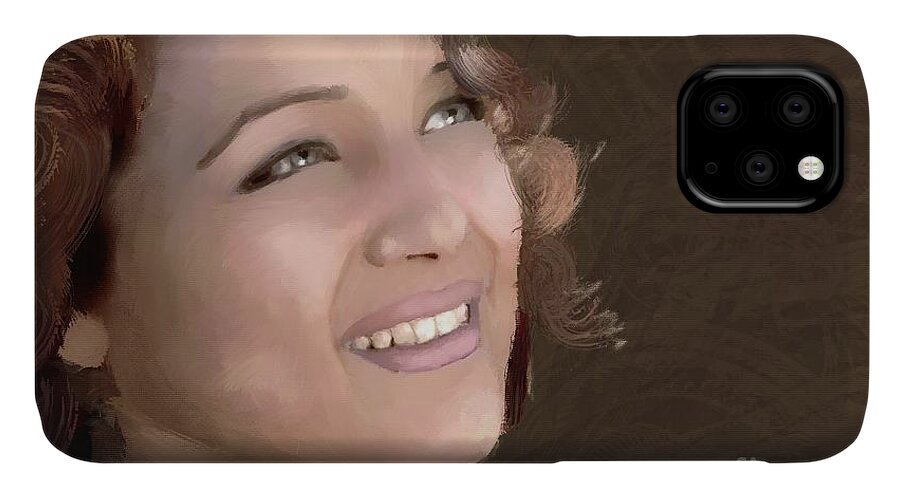 Rachel Weisz iPhone 11 Case featuring the digital art Rachel Weisz #1 by Jon Munson II