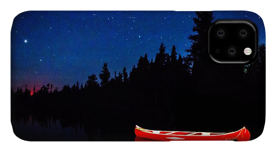 Red Canoe iPhone 11 Case featuring the photograph Red Canoe by Lori Dobbs