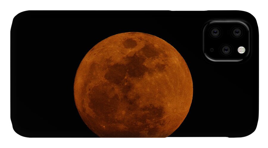 Moon iPhone 11 Case featuring the photograph Red Moon by Bradford Martin