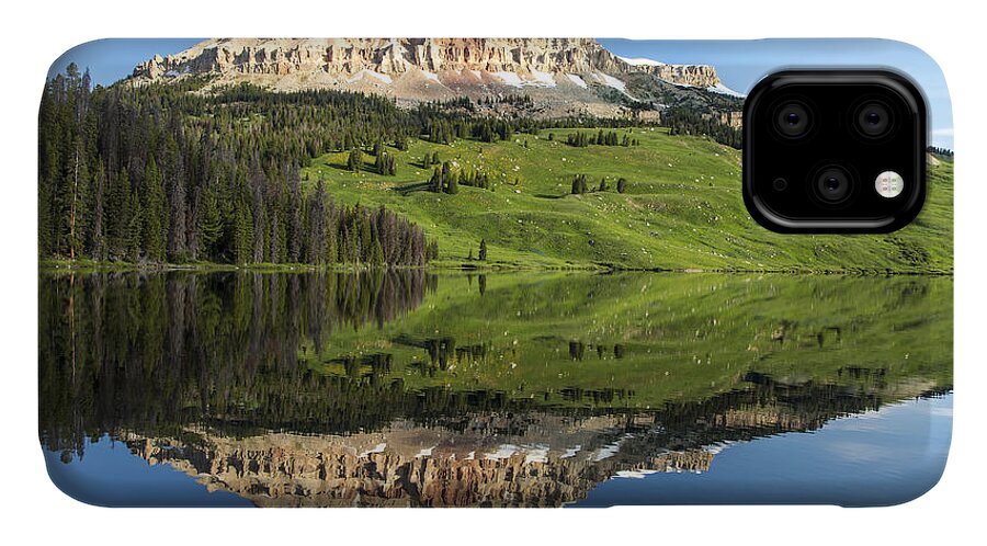 Beartooth Mountains iPhone 11 Case featuring the photograph Red Mountain Reflection by D Robert Franz