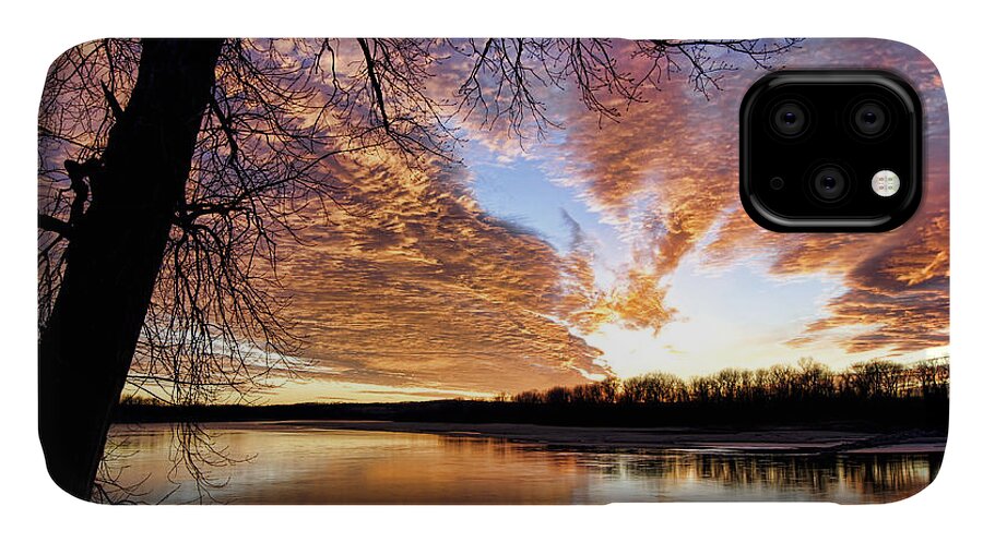 Sunset iPhone 11 Case featuring the photograph Reflected Glory by Cricket Hackmann