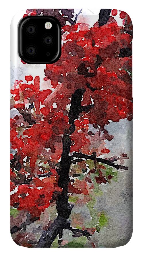 Pyracantha Berries iPhone 11 Case featuring the digital art Renewal by Shannon Grissom