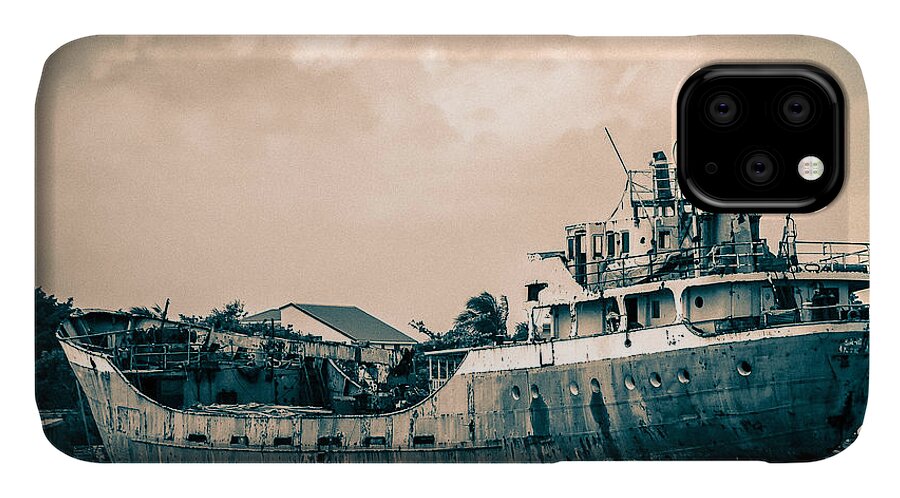 Boats iPhone 11 Case featuring the photograph Rusty Ship by Daniel Murphy