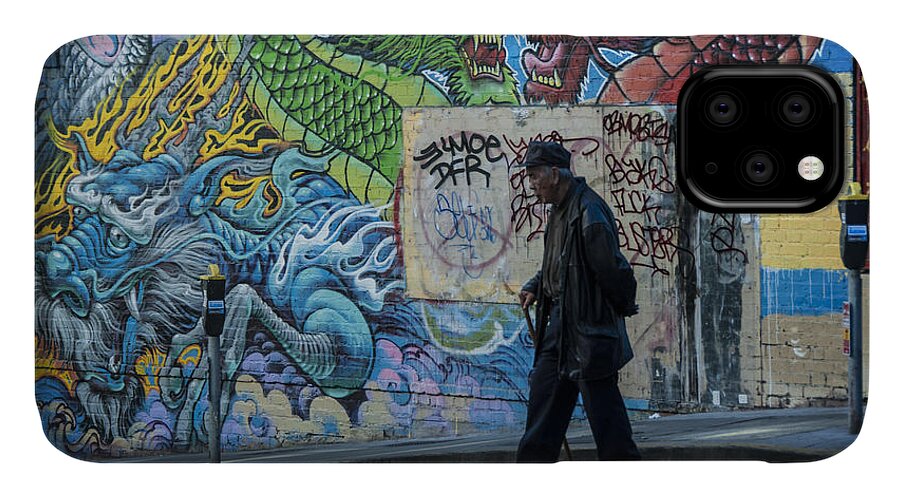 Art iPhone 11 Case featuring the photograph San Francisco Chinatown Street Art by Juli Scalzi