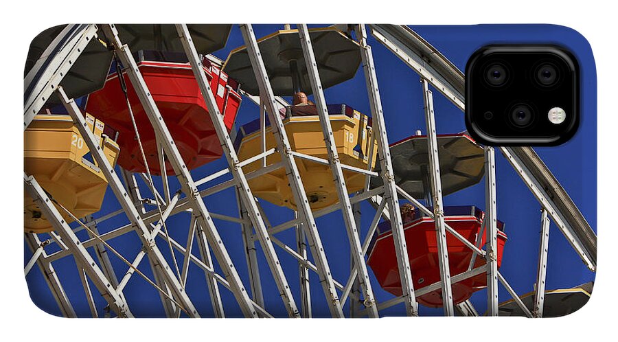 Beach iPhone 11 Case featuring the photograph Santa Monica Pier Ferris Wheel by Jim Moss
