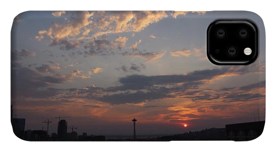 Skyline iPhone 11 Case featuring the photograph Skyline Seattle by Suzanne Lorenz
