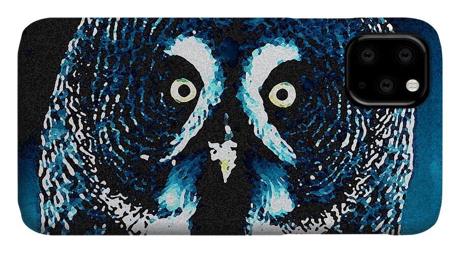 Colette iPhone 11 Case featuring the painting Snow Owl by Colette V Hera Guggenheim
