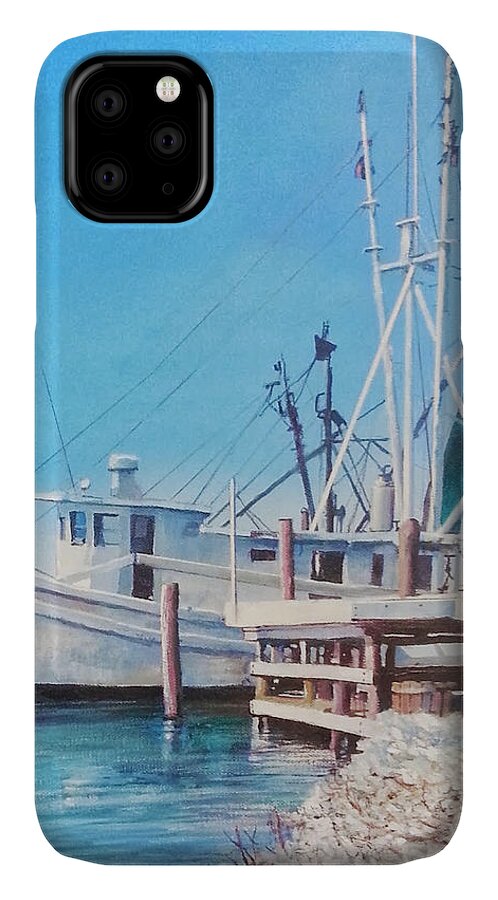 South Carolina iPhone 11 Case featuring the painting South Carolina Oysters by Tim Johnson