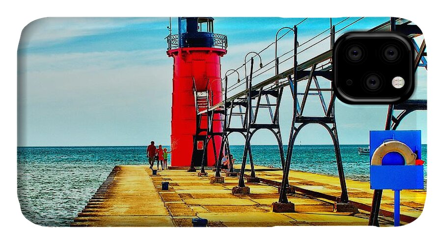 Lighthouse iPhone 11 Case featuring the photograph South Haven Lighthouse by Nick Zelinsky Jr