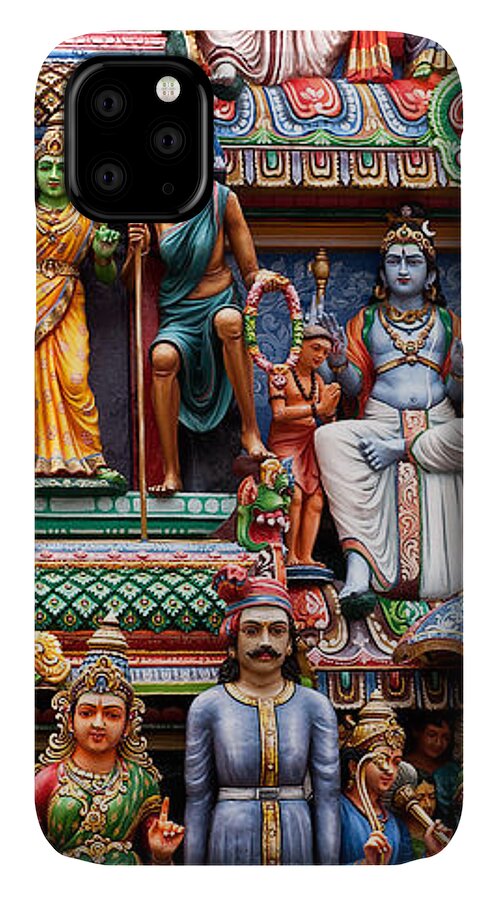 Bright iPhone 11 Case featuring the photograph Sri Mariamman Temple 03 by Rick Piper Photography