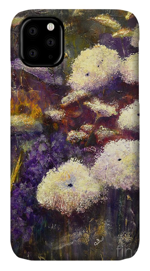 Queen Anne's Lace iPhone 11 Case featuring the painting Stand Tall by Claire Bull