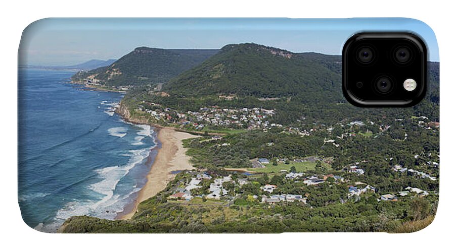 South iPhone 11 Case featuring the photograph Stanwell Park Panorama by Nicholas Blackwell