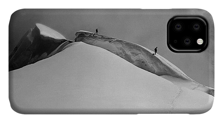 Summit iPhone 11 Case featuring the photograph T-702412-BW-Summit of Mt. Robson by Ed Cooper Photography