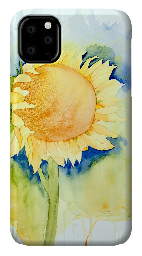 Sunflower iPhone 11 Case featuring the painting Sunflower 1 by Laurel Best