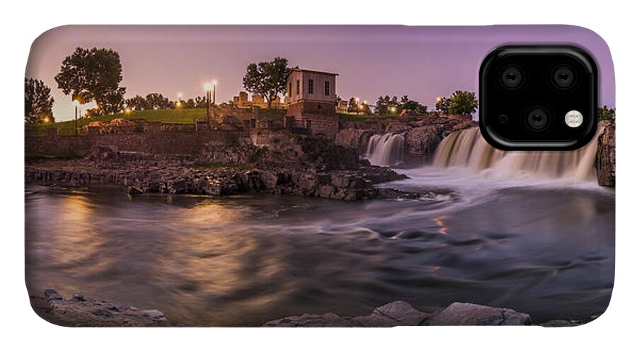 Panorama iPhone 11 Case featuring the photograph Sunrise over Falls Park by Angela Moyer