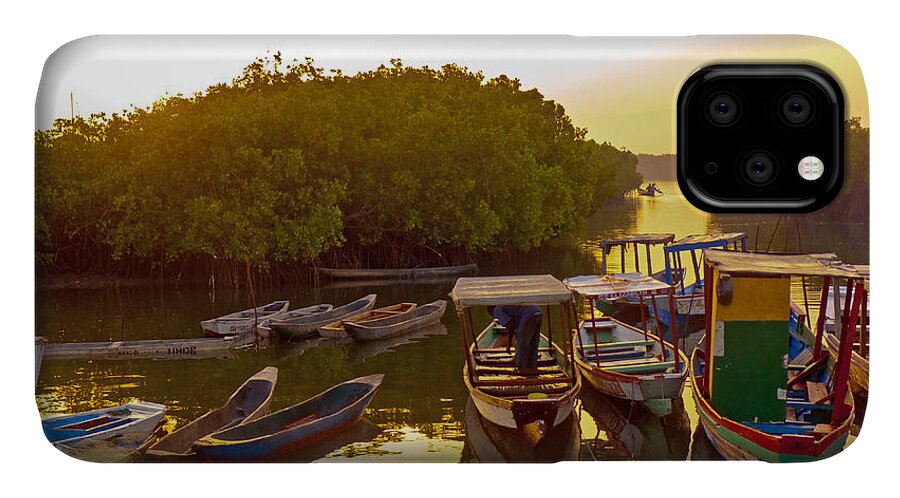The Gambia iPhone 11 Case featuring the photograph Sunrise over Gambian Creek by Tony Murtagh