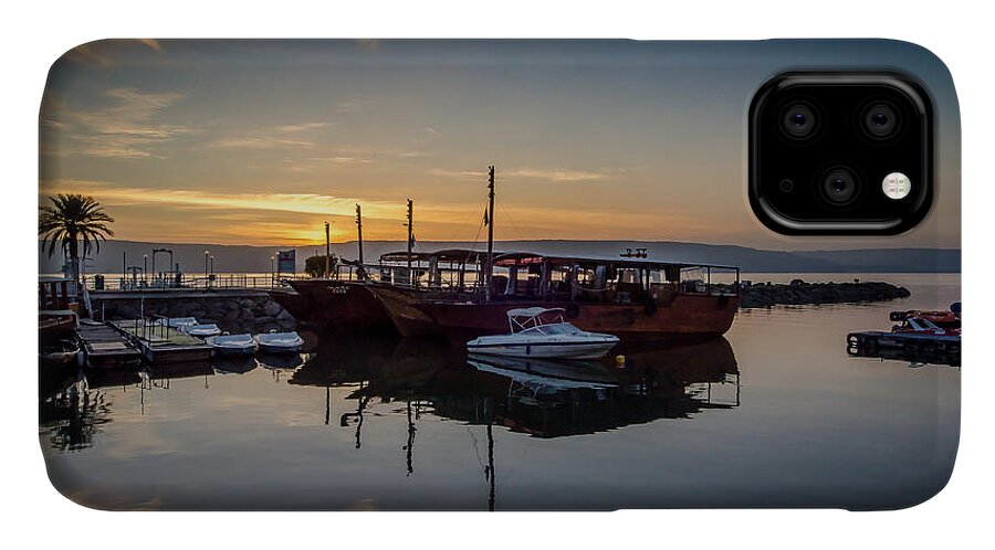 Israel iPhone 11 Case featuring the photograph Sunrise over the Sea of Galilee by David Morefield