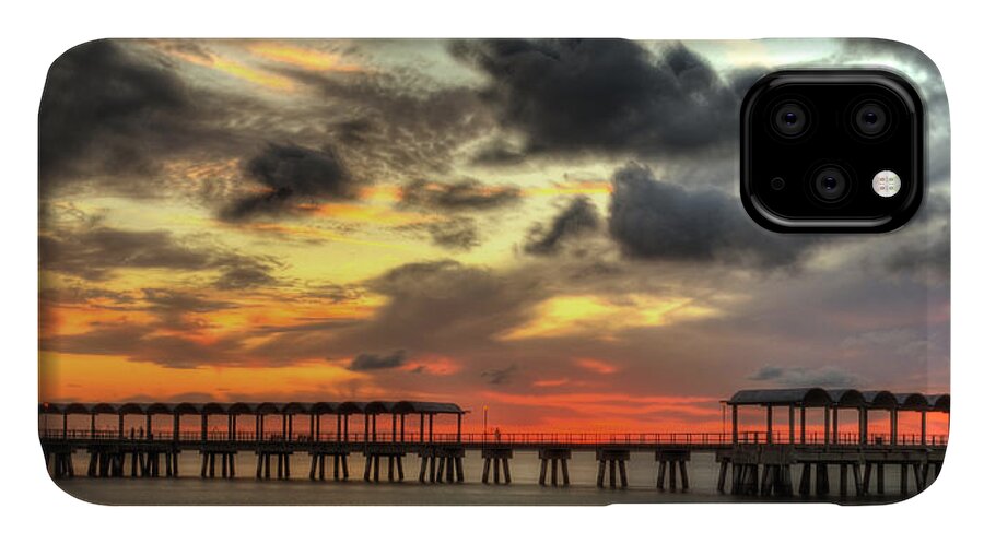 Sunset iPhone 11 Case featuring the photograph Sunset at Clam Creek Fishing Pier by Greg and Chrystal Mimbs