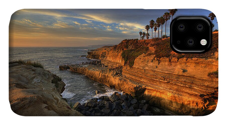 Clouds iPhone 11 Case featuring the photograph Sunset Cliffs by Peter Tellone