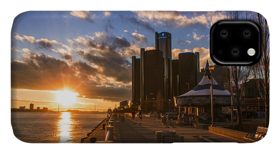 Detroit iPhone 11 Case featuring the photograph Sunset in Detroit by John McGraw