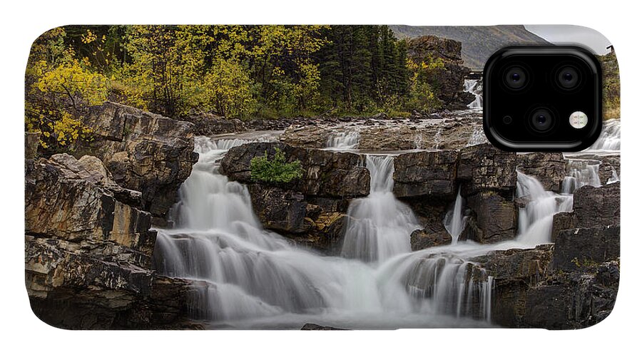 Glacier National Park iPhone 11 Case featuring the photograph Swiftcurrent Falls in Autumn by Mark Kiver